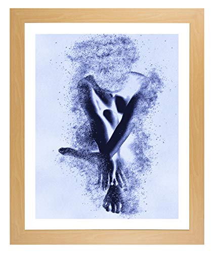 Homedecoration Cornice Misano 46 x 33 cm Cornice MDF Colore faggio in Stile Moderno con Vetro Artistico Trasparente 1 mm