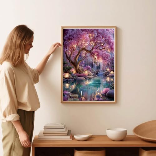 Image of Fantasy Forest Stamped Cross Stitch Kits for Adults - Embroidery Kits for Beginners Adults,11 CT Patterns Dimensions Counted Cross Stitch Kits for Adults Arts Craft 12x16 inch