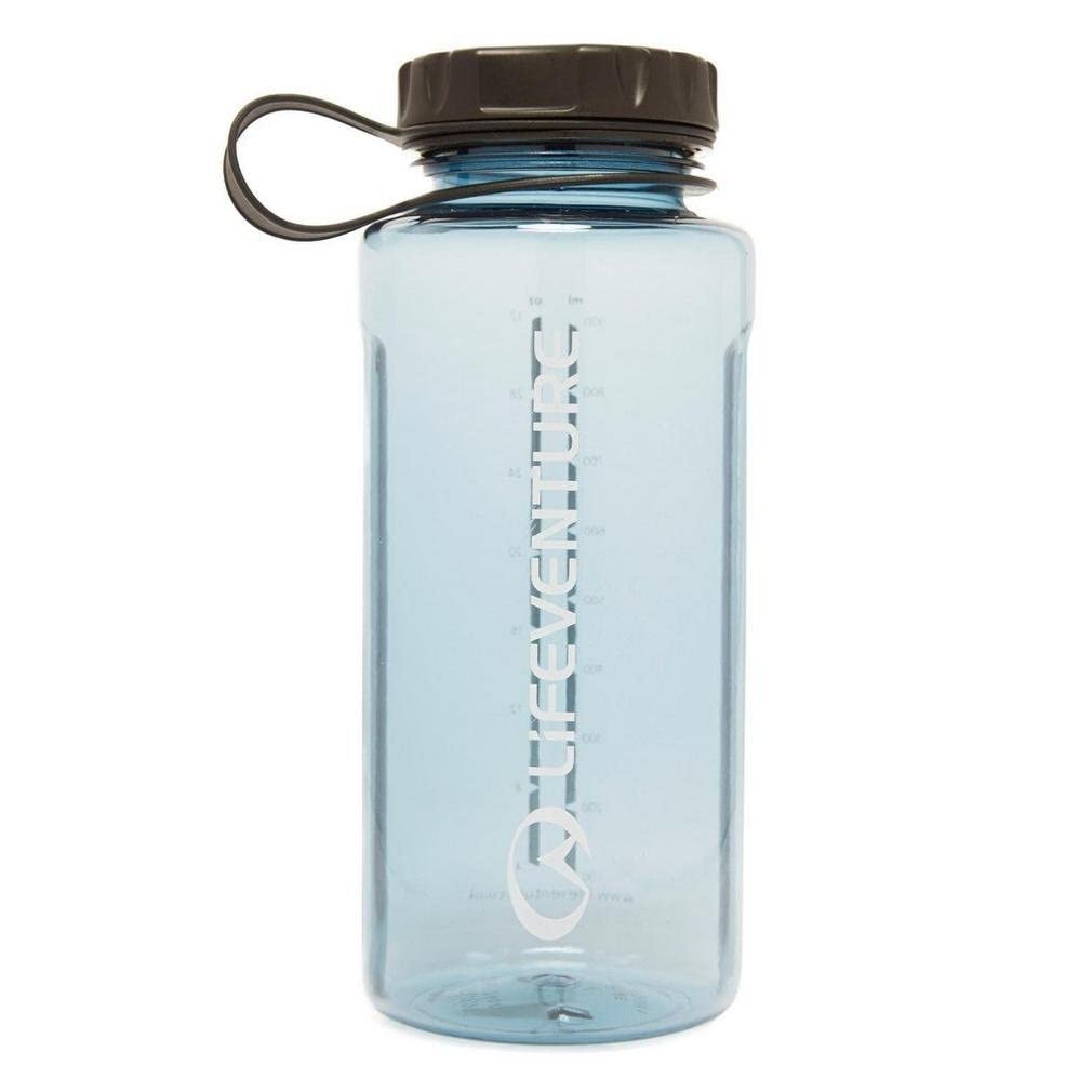 Lifeventure Clear 1 Litre Tritan Flask For Hiking, Camping, Outdoor Sports, Made From Bpa-Free Material, Leak-Proof, Screw-Top Lid, With Side Volume Measurements