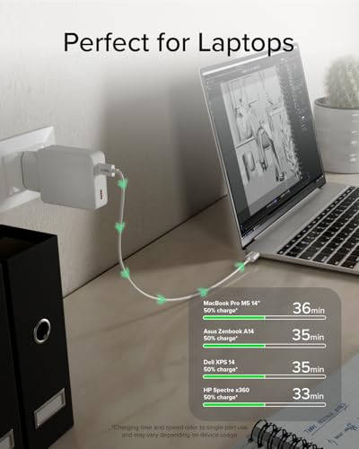 Cargador USB-C portátil Android tablet con tecnología GaN de 65W y suministro PPS 7