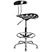 Flash Furniture Vibrant Black and Chrome Drafting Stool with Tractor Seat