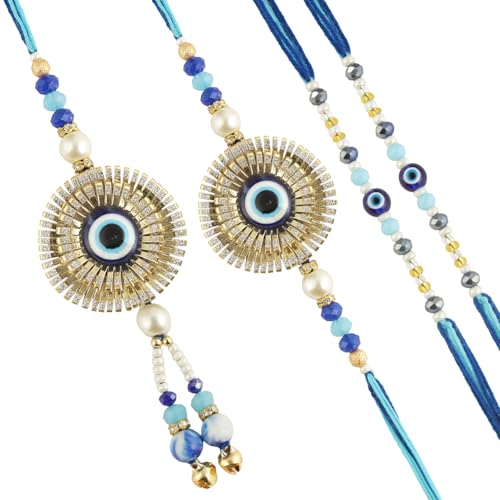 TIED RIBBONS Lumba Rakhi with Brother Rakhi | Rakhi for Bhatija | Greeting Card | Roli Tika - Rakshabandhan Family Rakhi Set of 4 | Rakhi for Brother and Bhabhi | Bhai Bhabhi Rakhi2