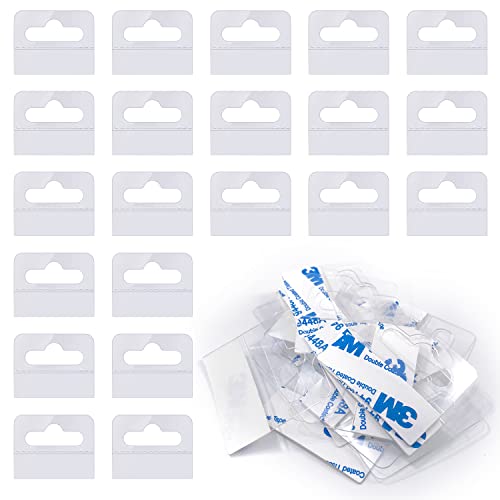 200 Pièces Onglets de Suspension Adhésifs Transparents, Onglets Adhésifs Transparents avec Trou de Fente pour Bureau, Maison, Articles de Vente, Présentoir de Magasin (4cm × 3.6cm/1.6 × 1.4inch) Cover