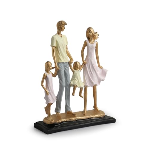 Image of ExclusiveLane 'Joyful Family' Modern Decorative Showpiece for Home Decor Decorative Items for Living Room Sculpture (Resin, Handcrafted, 26.7 cm)| Handcrafted Showpiece for Gift |