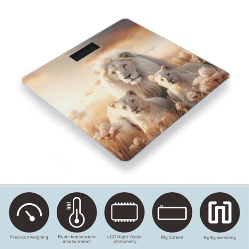 Báscula digital de baño para peso corporal con pantalla LCD grande miniatura 3