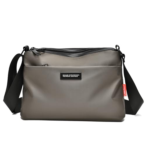 Men's small crossbody bag, messenger shoulder bag, men's and women's shoulder bag, multi zipper backpack, anti-theft travel,