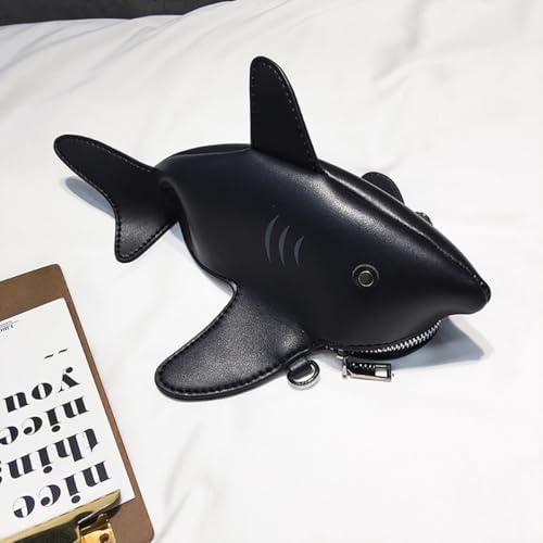 Sac requin en PU au design crochet unique avec sangle ajustable - 3