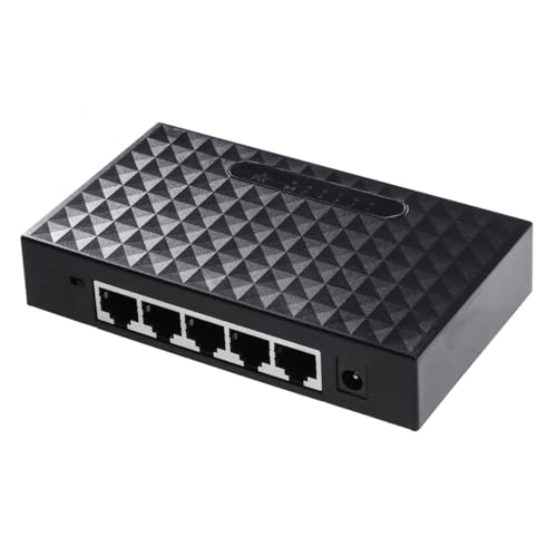 MERRYHAPY 5 Port Gigabit Poe 10/100mbps Network Splitter Ethernet Splitter Energy Efficient Us Plug