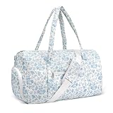 Gym Bag for Women, Cute Duffle Bag, Quilted Duffle Bag for Travel, Floral Duffle Bags, Weekend Bag with Zipper Pocket Dance Bag Organizer