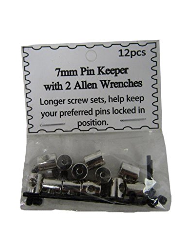 (120 Pieces) 7mm Silver Pin Keepers w/Allen Wrenches (Backs Locks Locking)
