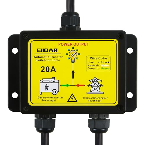 EIIDAR ATS AC120V 20 Amp Auto Transfer Switch?Transfer Switch for Home Generator?Automatic Transfer Switches.