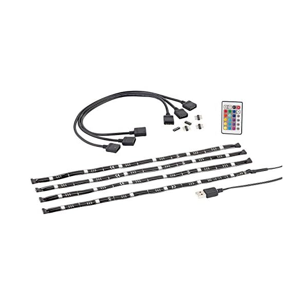 Lunartec Tv Led: TV-Hintergrundbeleuchtung mit 4 RGB-Leisten für 117-177 cm, USB (Led Hintergrundbeleuchtung, LED TV Hintergrundbeleuchtung USB, Beleuchtung Hintergrund)