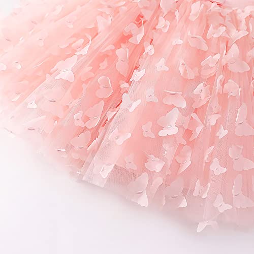 Klfflgid Baby Girl Butterfly Bowknot Dress Toddler Infant Long Sleeve Tutu Gown Flower Girl Wedding Formal Birthday Party Princess Fairy Dresses thumb #6