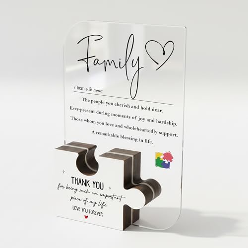 KIDEAR Personalized Thank You Family Acrylic Puzzle Plaque,S