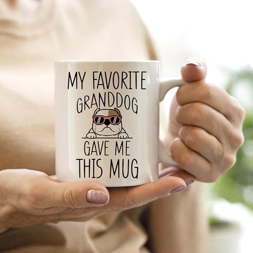 Taza de cerámica QASHWEY 11 onzas American Bulldog miniatura 2
