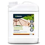 SIMPRAX® Markisen Reiniger Detergente per Tendalini Tende da Sole Ombrelloni Senza PFC Biodegradabile Potente Rimuove Muffa Escrementi di Uccelli & Aloni Verdi Efficace per Tessuti da Esterno, 2,5 L
