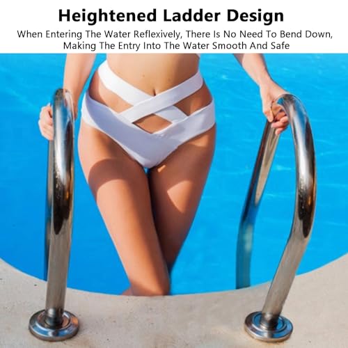 Escalera para piscina de acero inoxidable 3 peldaños miniatura 4