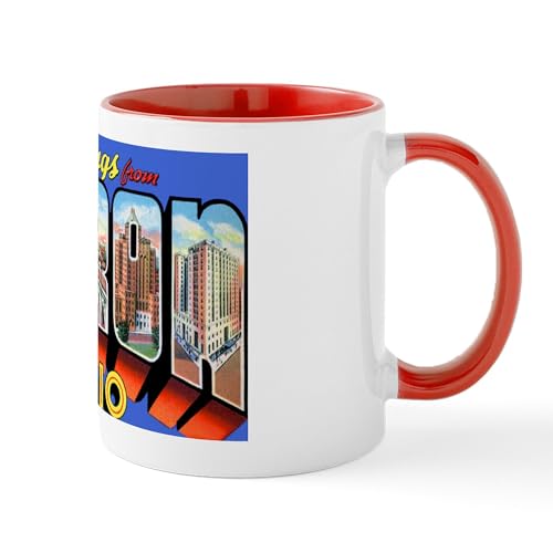 Taza de cerámica de 11 oz con diseño Akron Ohio miniatura 1
