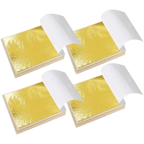Recopilación de Papel metálico de esta semana. 46 400 Hoja de Oro 24K para Arte, Hojas de Oro Decorativas Multiusos para Dorar Pinturas Artes y Manualidades Uñas Marcos de Fotos Muebles, Materiales de Arte