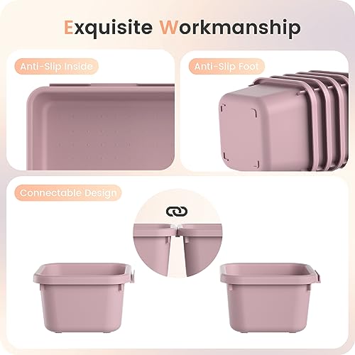Image of 【Military Grade】A-LuGei Drawer Organizer,【𝟱𝗦𝗶𝘇𝗲】Makeup organizer,【Holds 177 Items】Bathroom Organizers and Storage,Organization and Storage,Desk Drawer Organizer for Vanity【Lilac】