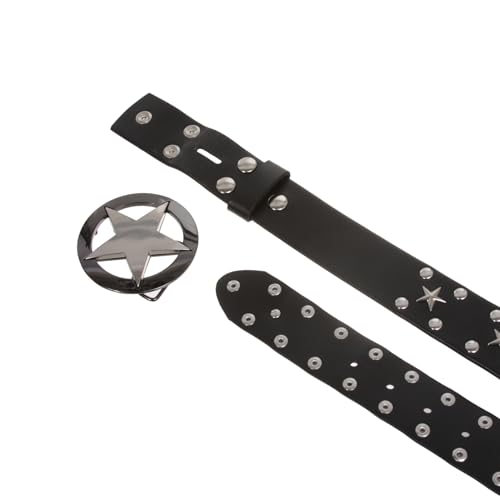 Texas Star Cowhide Leather Studded Belt, Removable Buckle3