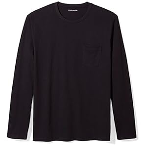 Amazon Essentials Men’s Regular-Fit Long-Sleeve T-Shirt, Black, Medium