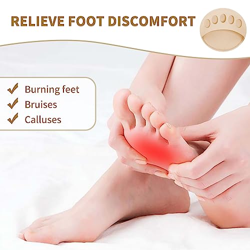 Image of 4 Pairs Honeycomb Fabric Forefoot Pads Women High Heels Invisible Socks High Heel Comfort Pads for Relieving Foot (Beige)