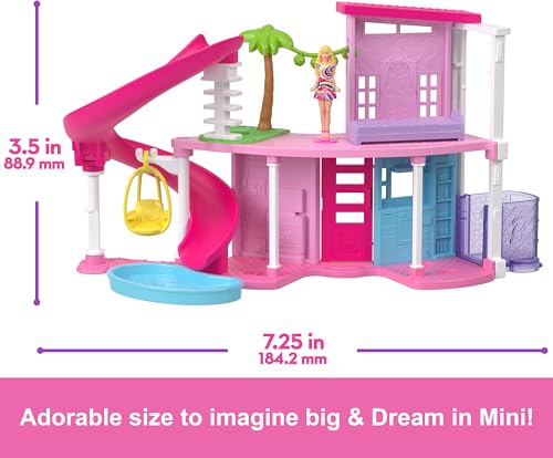 image for Barbie Mini BarbieLand Doll House Sets, Mini Dreamhouse with Surprise 