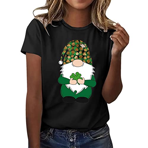 Damen-Pullover-Schulterfrei-Damen-Casual-Bedruckte-Shirts-Rundhals-Kurzarm-T-Shirt-Tops-Tunika-Shirts-Bad-Girl-Schmuck