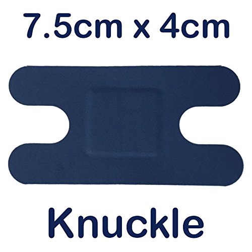 Steroplast100 X STEROCHEF STERILE CATERING KITCHEN BLUE DETECTABLE WASHPROOF FIRST AID PLASTERS KNUCKLE 7.5CM X 4CM