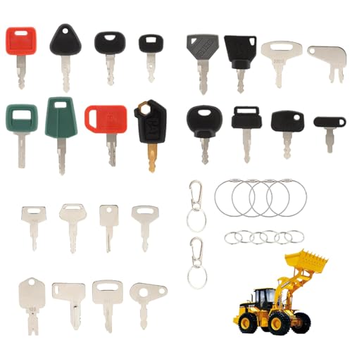 GisWell 36 Stück Ersatz Zündschlüssel, Baumaschinen Schlüssel Set, Bagger Schlüssel Set, Universal Motor Startschalter Ersatz Zündschlüssel Bagger Schlüssel Baumaschinen