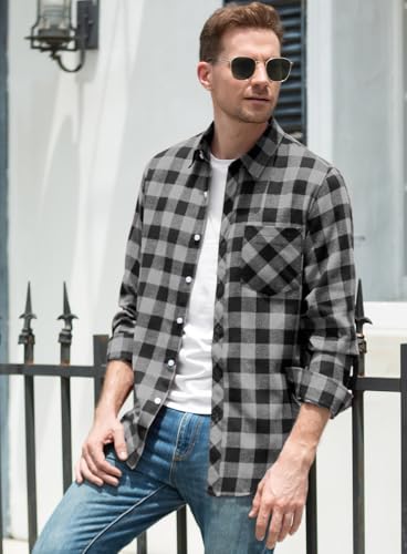 Image of Betusline Boy and Men Button Down Plaid Shirt