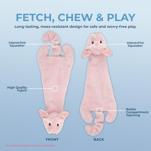 Image of Best Pet Supplies Squeaky Dog Toys with Soft Durable Fabric for Small, Medium and Large Pets Interactive Toy for Indoor Play, Supports Active Biting and Play - Hare, Pig, Medium