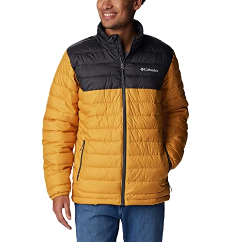 Columbia Powder Lite Veste pour hommes - jaune/noir (Raw Honey/Shark), taille grand XXL
