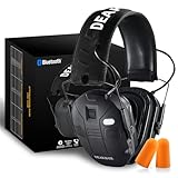 DEAKSHIE Electronic Shooting Ear Protection with Bluetooth, 6X Sound Amplification, 4-Mic 360° Hearing Enhancement, 30dB SNR, Gel Ear Pads for Long Range Comfort – Gun Range & Hunting