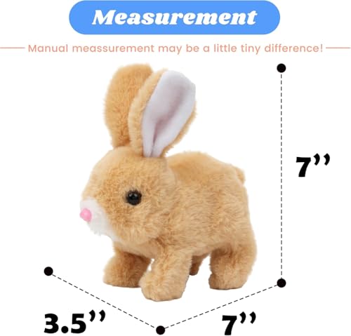 Asslye Elektrischer Osterhase Plüschtier, Interaktives Kaninchen mit Geräuschen & Beweglichen Ohren, Hüpfendes Spielzeug für Ostergeschenk, Krabbelnder Stoffhase für Kinder ab 1 2 3 Jahre