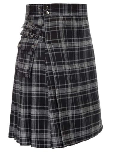 Giftdigger Men Scottish Kilt,Utility Scottish Tartan Kilt for Men,Highland Wedding Kilt,Traditional Scottish Kilt with Pocket