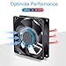 GDSTIME 80mm x 20mm 8020 12V Dc Brushless Cooling Fan Sleeve Bearing 2Pin