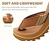 COFACE Men's Flip Flops With Arch Support Comfort Yoga Mat Orthopedic Thong Sandals for Man 2025 Leather Beach Flip-Flop Size 8.5 Khaki Non-Slip Soft Cushion Footbed #4