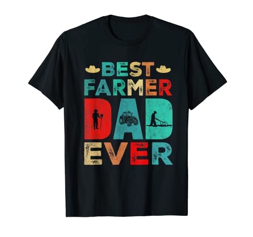 Vintage Mejor Farmer Papá Nunca Agricultura Papá Padre Día Camiseta