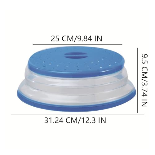 Image of Collapsible Microwave Splatter Cover, Microwave Plate Cover With Steam Vent(12.3 IN,Grayish white)