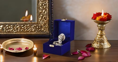 Image of Lavanaya Silver Presents - Silver Plated Laddu Gopal /Bal Gopal God Idol Statue - Perfect for Marriage Anniversary, Wedding, Housewarming, and Birthday Gifting with Premium Gift Box