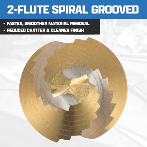Image of NEIKO 10606A Step Drill Bit, 9 Steps 1 /4 inch to 3 /4 inch Spiral High Speed Steel, Titanium Nitride Coated, 3 /8 inch Tri Flat Step Bits for Steel, Metal, Wood, Plastic, Unibit Cone Drill Bits, Two Flute