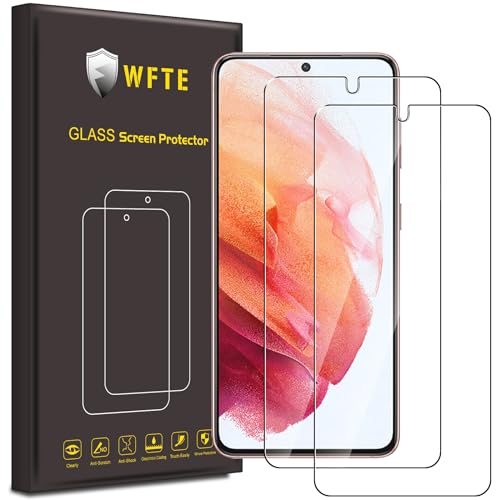 WFTE [2-Pack Screen Protector for Samsung Galaxy S21 5G,Anti-Scratch,High Transparency,Anti-fingerprint,Bubble-Free,Dust-Free Premium Screen Protector Tempered Glass For Samsung Galaxy S21 5G