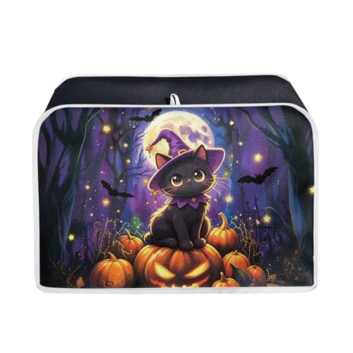 Image of Halloween Purple Pumpkin Cat 4 Slice Toaster Cover