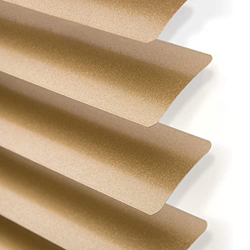 Aluminium Gold Home Office Venetian Window Blinds,Internal Aluminium Venetian Blinds Sun Shade,Light and Glare Protection,25mm Metal Slats Blackout Curtain,with Fixings,Custom (W90xH100cm(36x39in))