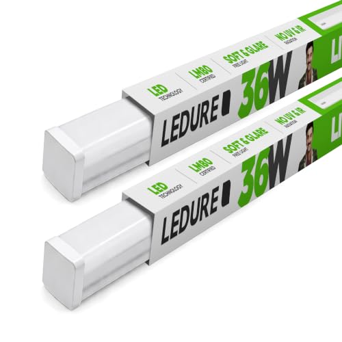 Image of LEDURE Linear 36W LED Batten Light 4 Feet | Pack of 2| 3600 Lumens Higher Brightness than 36W LED Tube Light | Cool Day White 6500K | Wall Ceiling Tubelight for Home, Living Room, Bedroom, Study