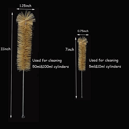 Thick Glass Graduated Measuring Cylinder Set 5Ml 10Ml 50Ml 100Ml Glass With Two Brushes #TOP3