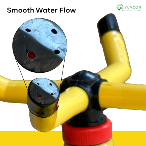 Image of YUVCON Sprinkler for Garden, 4 arm Sprinkler with 360 Degree Rotation, Dispenses The Water evenly, fits 1 /2 inch, 3 /4 inch & 1 inch inch Pipe, Water Sprinkler
