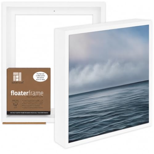 Ampersand Floaterframe | 12x12 | 7/8" Depth | Bold | White | Solid Wood